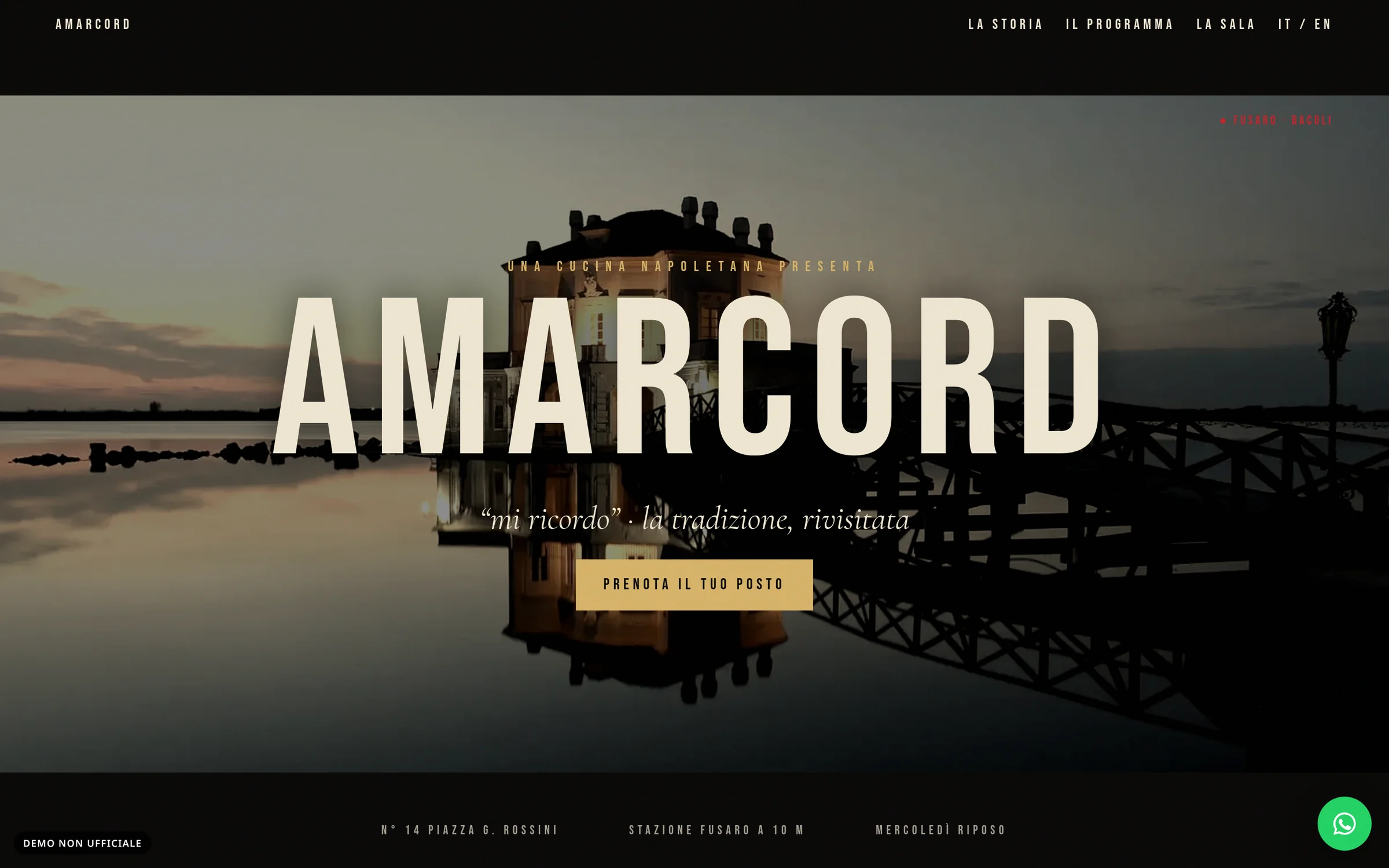 Anteprima desktop del concept per Amarcord