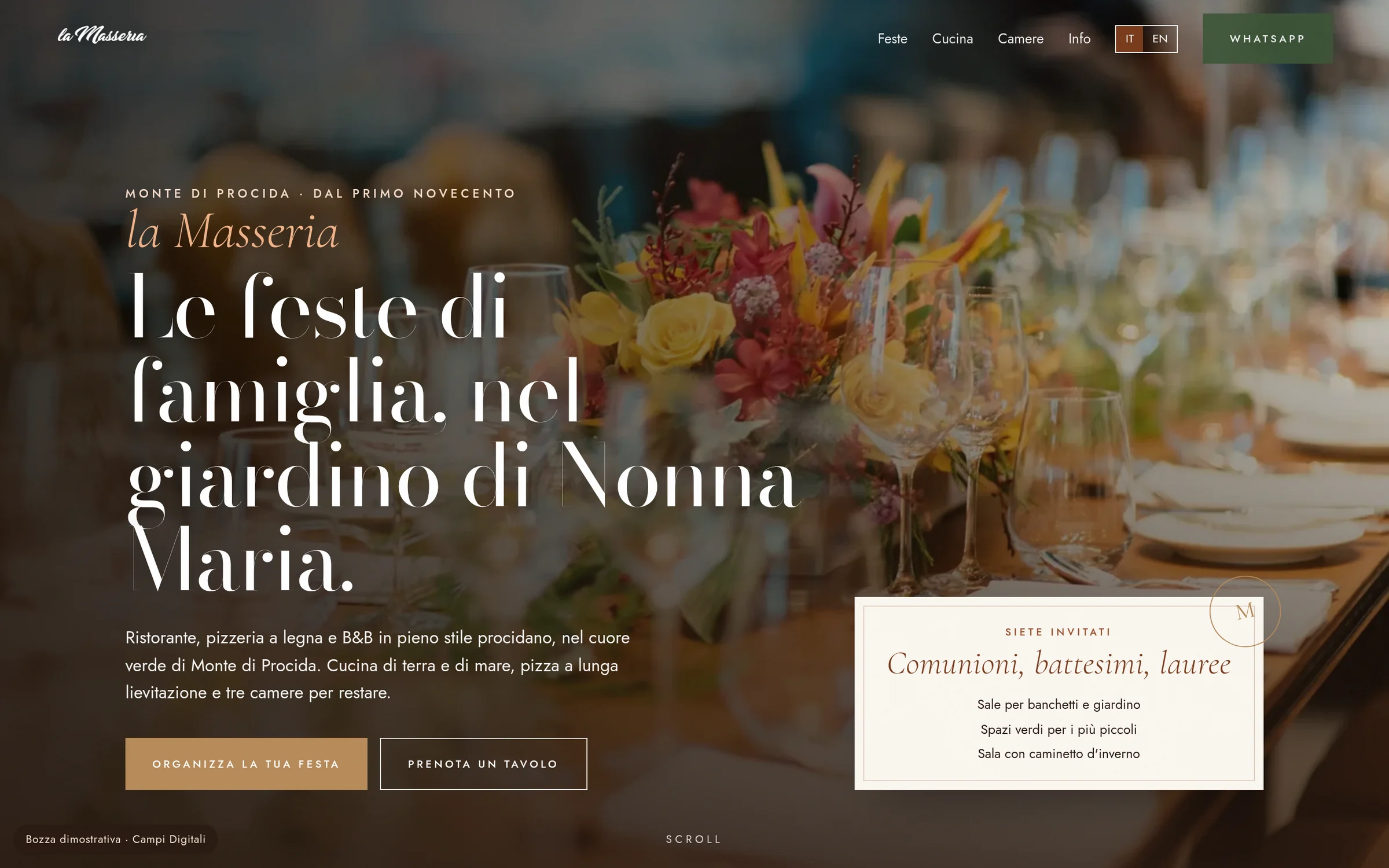 Anteprima desktop del concept per La Masseria