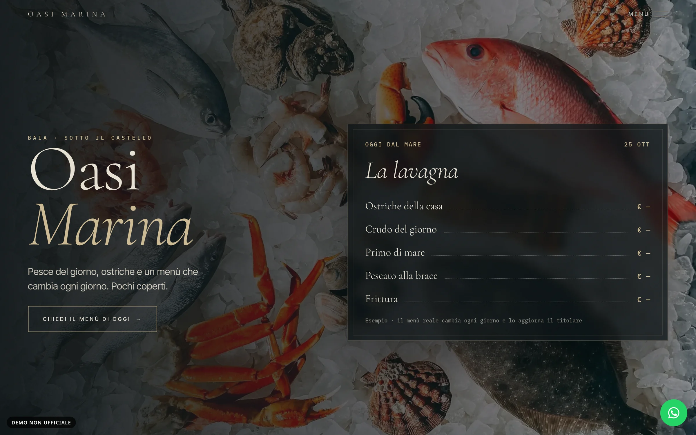 Anteprima desktop del concept per Oasi Marina