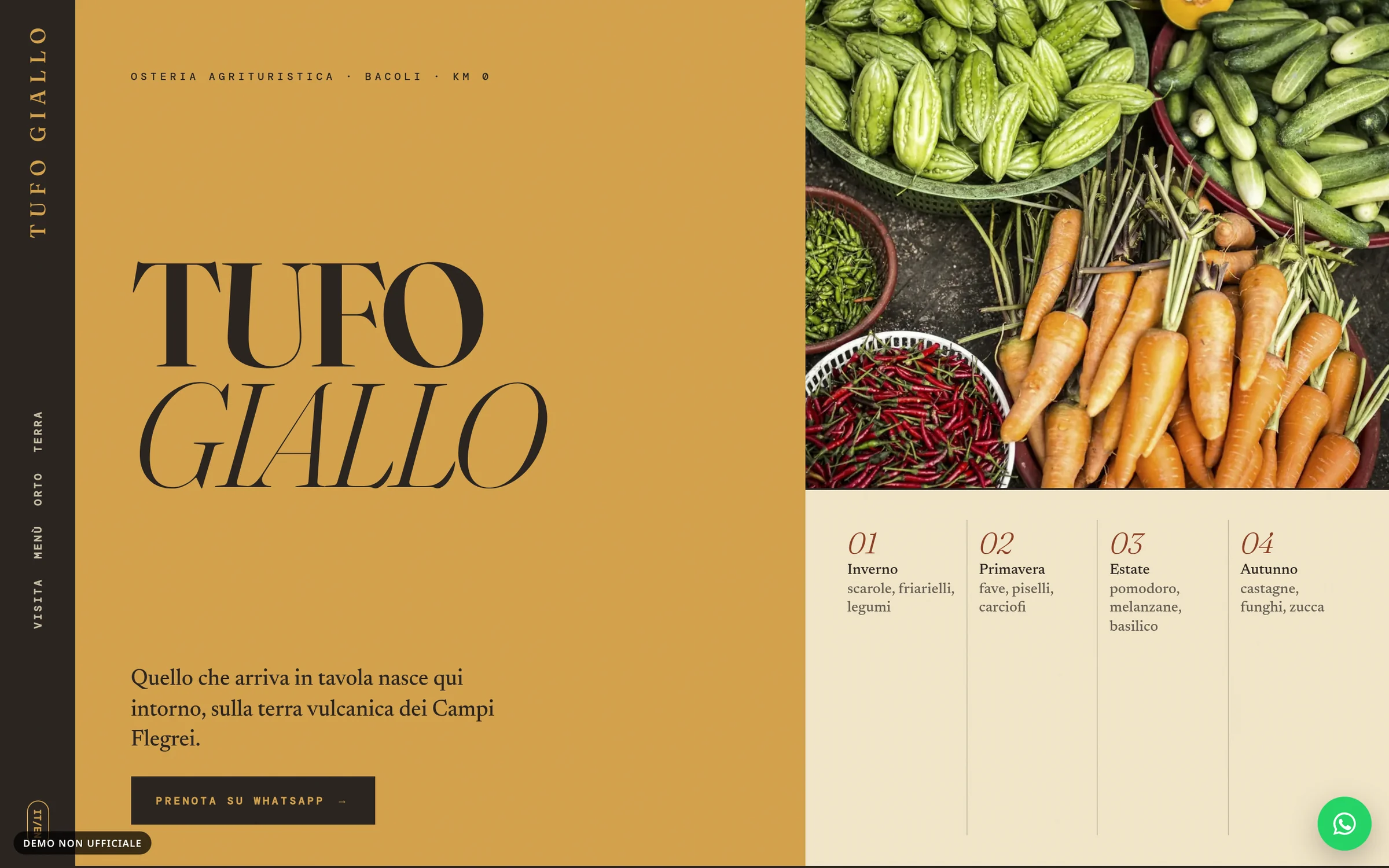 Anteprima desktop del concept per Tufo Giallo